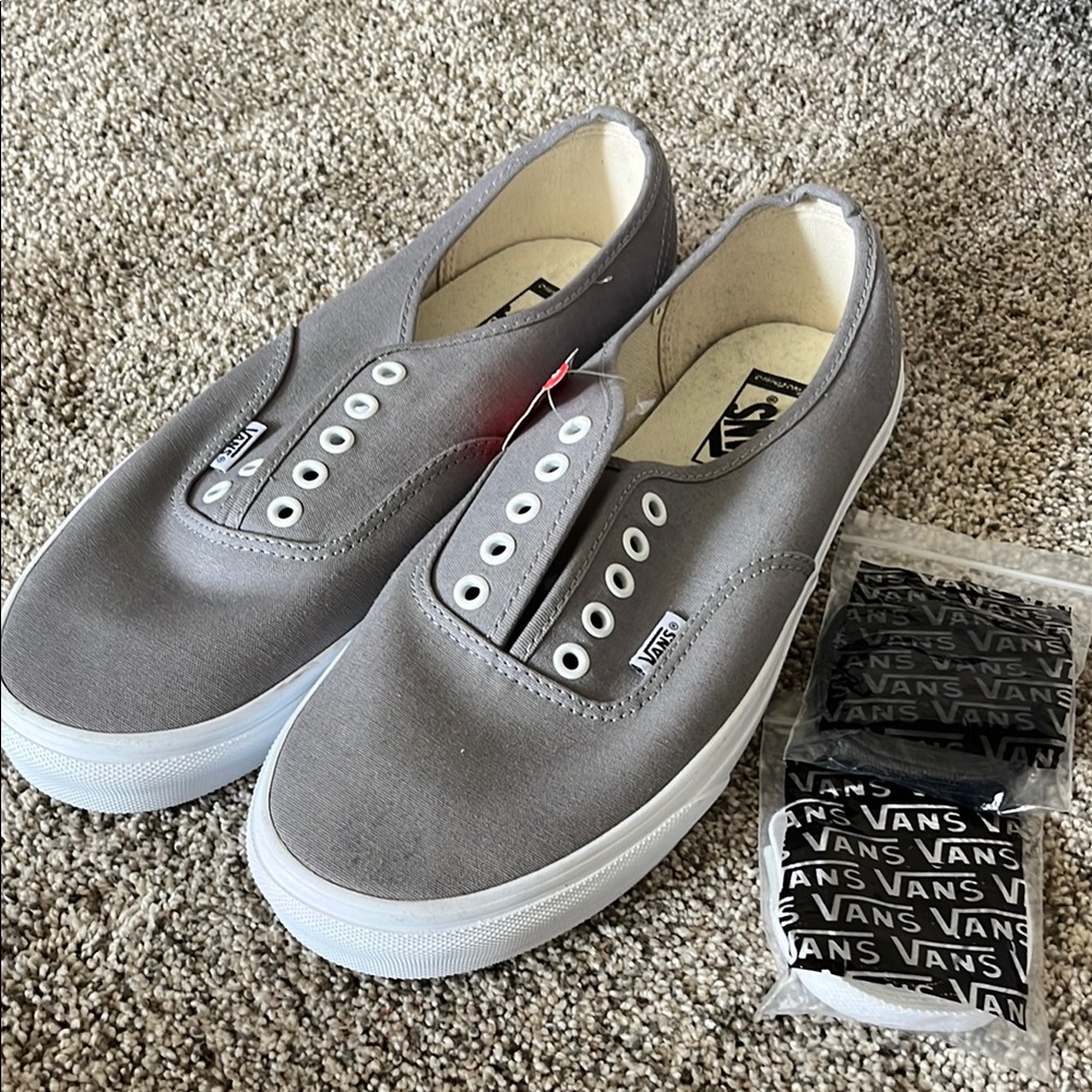 Vans Classic Gray Canvas Slip-Ons-size 11 men’s-new with tags!